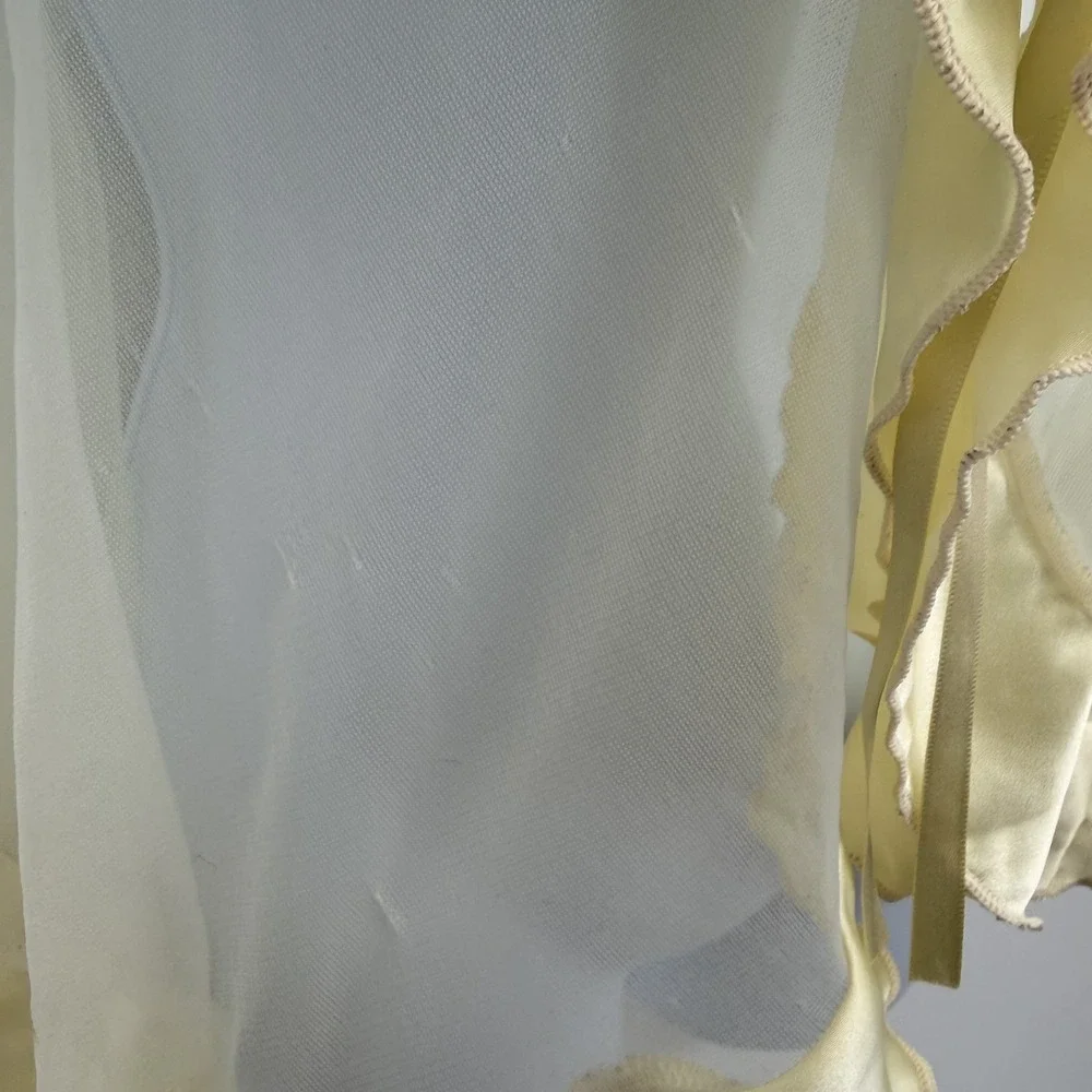 Vintage Inner‎ Most Babydoll Tank Top Size XS Chemise Sheer Ruffle Lingerie